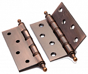 Картинка Петля врезная латунная RENZ BH 100*70*3-4BB CH AC 4 подшипника с колпачком медь античная